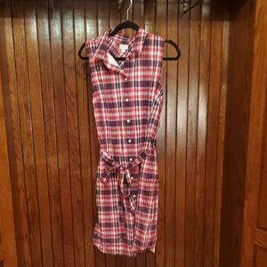 J CREW SIZE 10 Red and Blue Plaid Sleeveless Dress